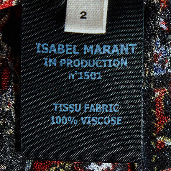 Isabel Marant Etoile Multicolor Printed Chiffon Crepe Top S - Picture 6 of 6